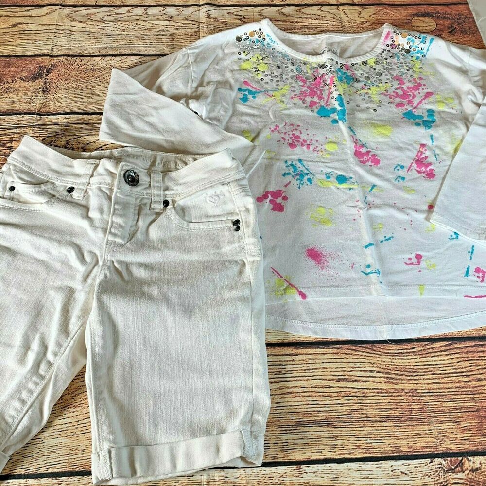 Justice Girls Shirt Shorts Outfit 10/10S